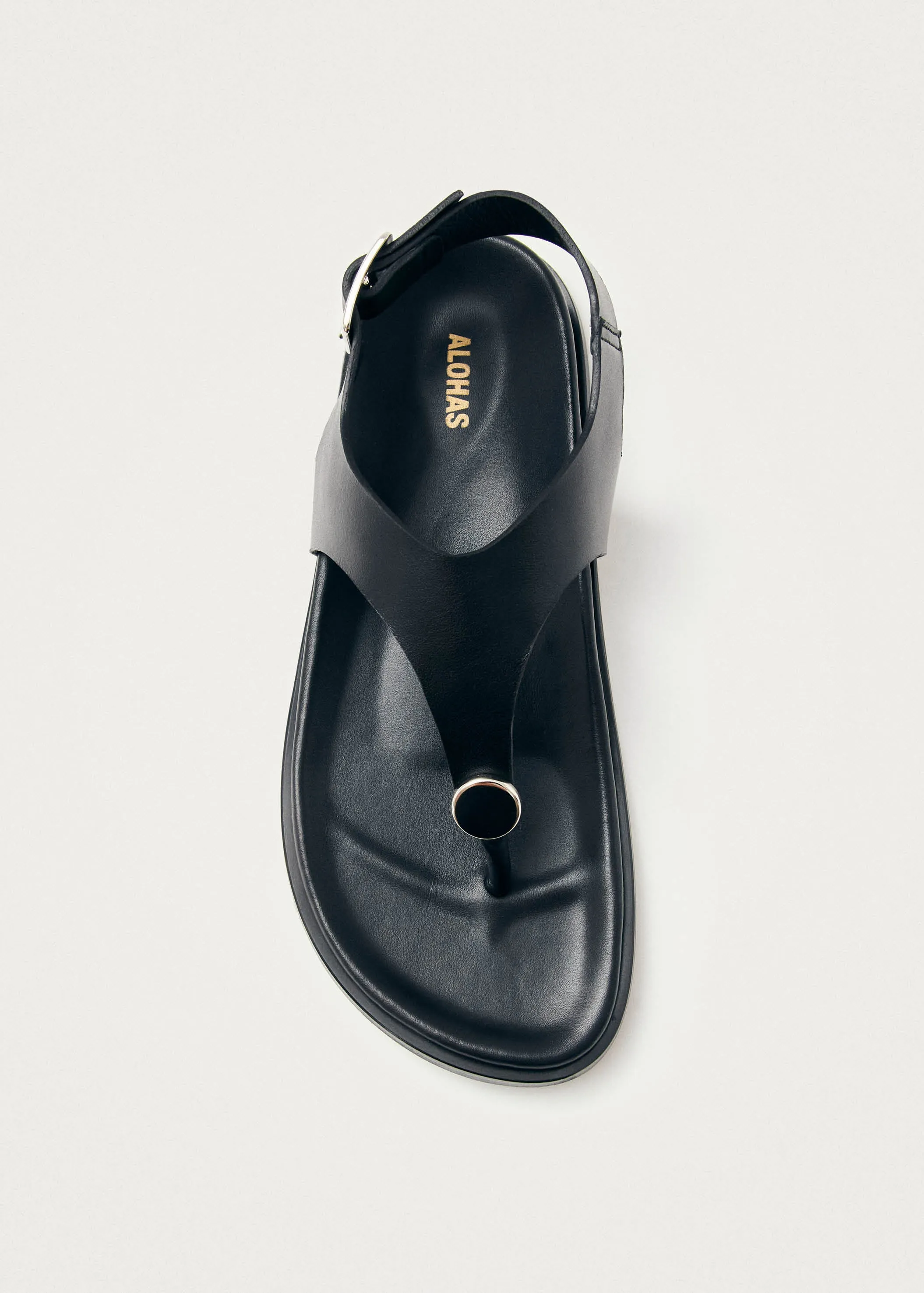 Harbor Black Leather Sandals sold by Alohas product image thumbnail 4