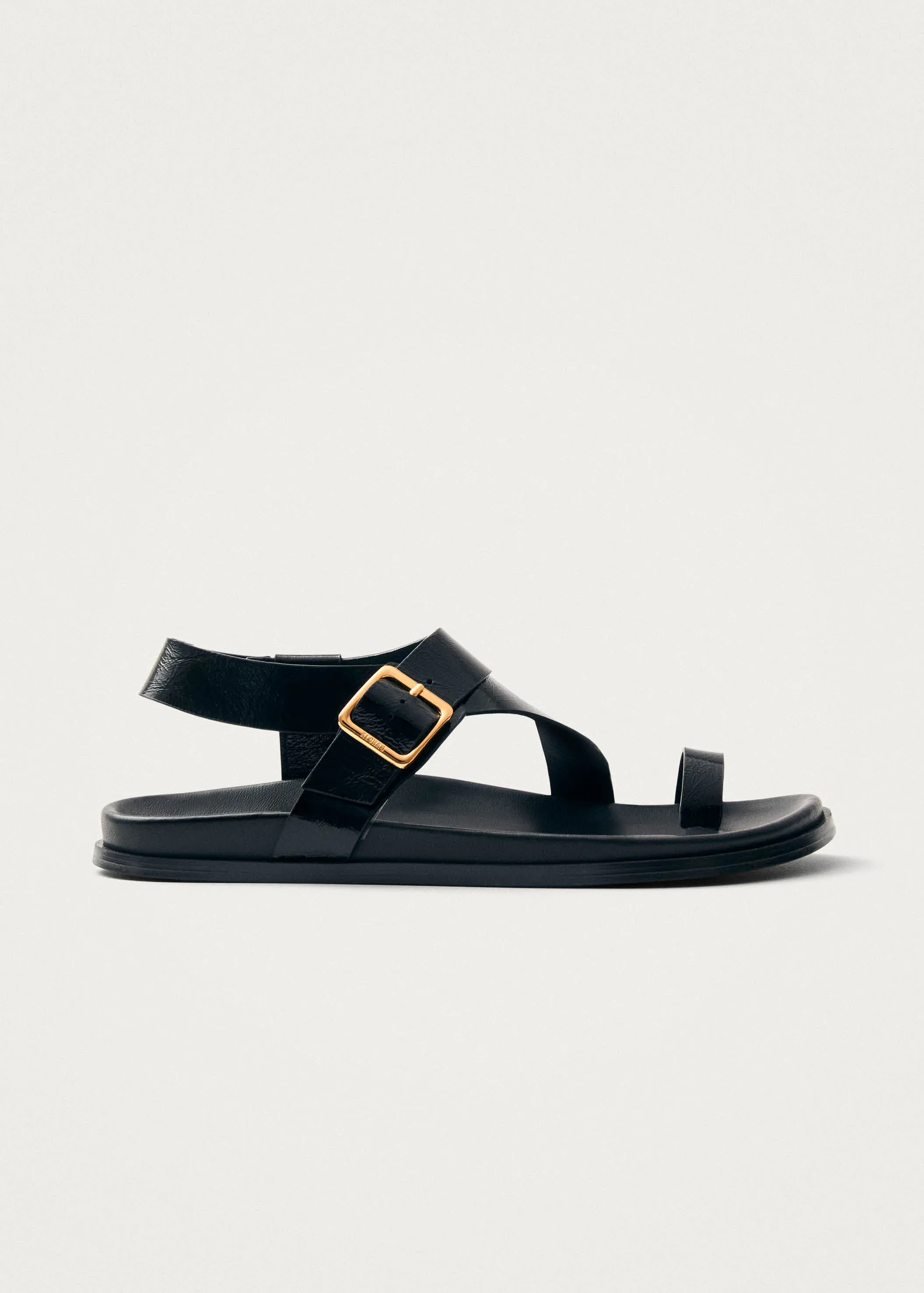 Siren Onix Black Leather Sandals sold by Alohas