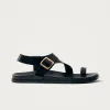 Siren Onix Black Leather Sandals sold by Alohas