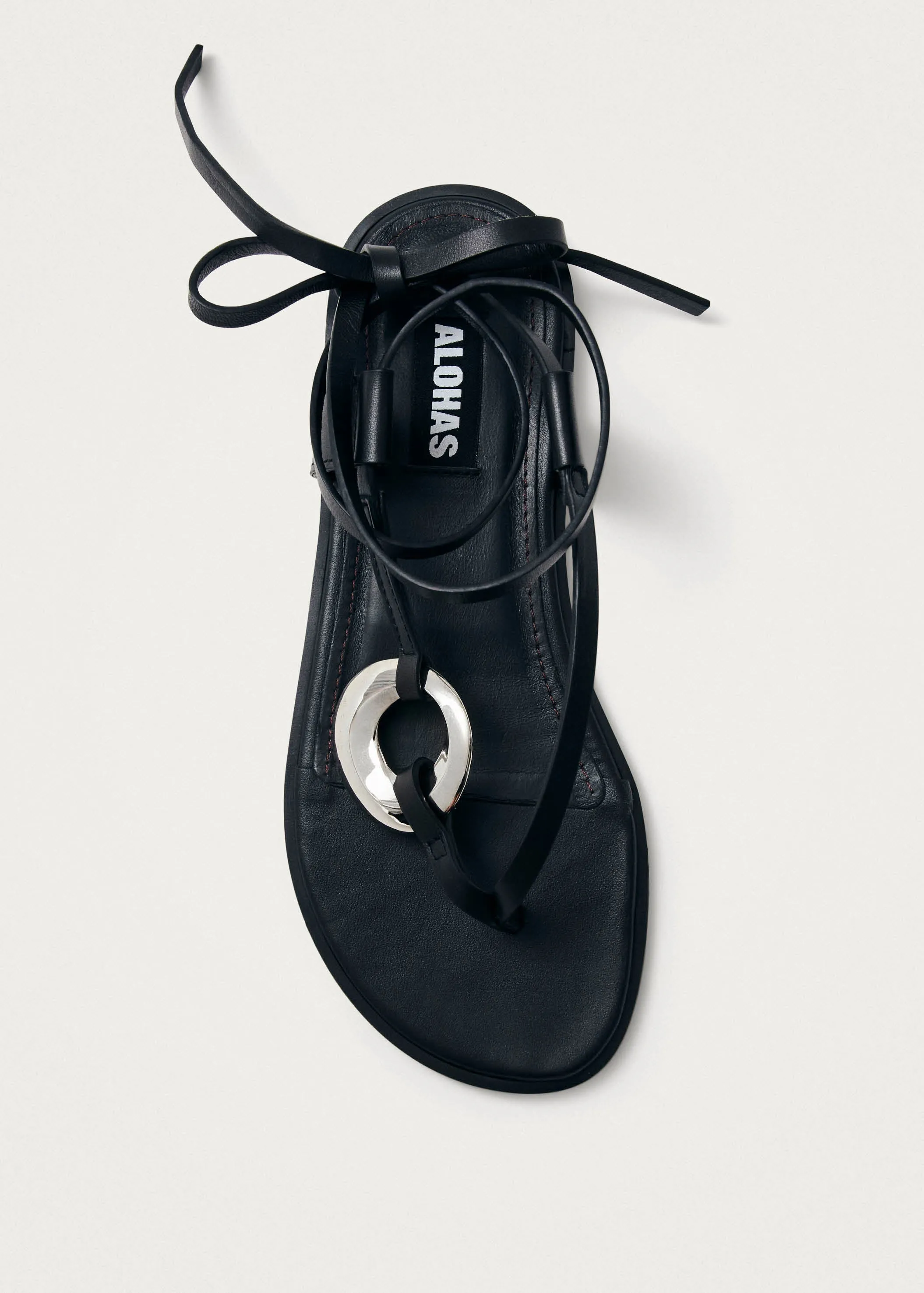 Morosia Black Leather Sandals sold by Alohas product image thumbnail 4
