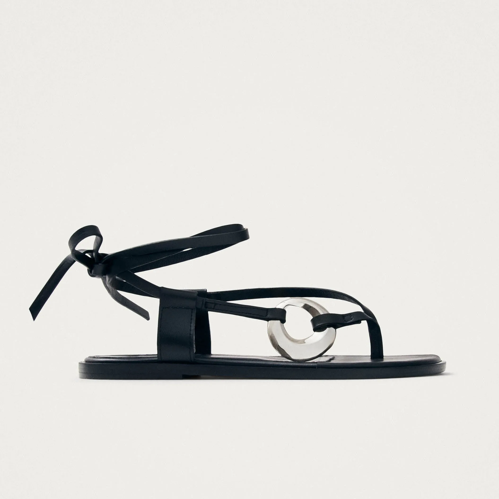 Morosia Black Leather Sandals sold by Alohas product image thumbnail 3