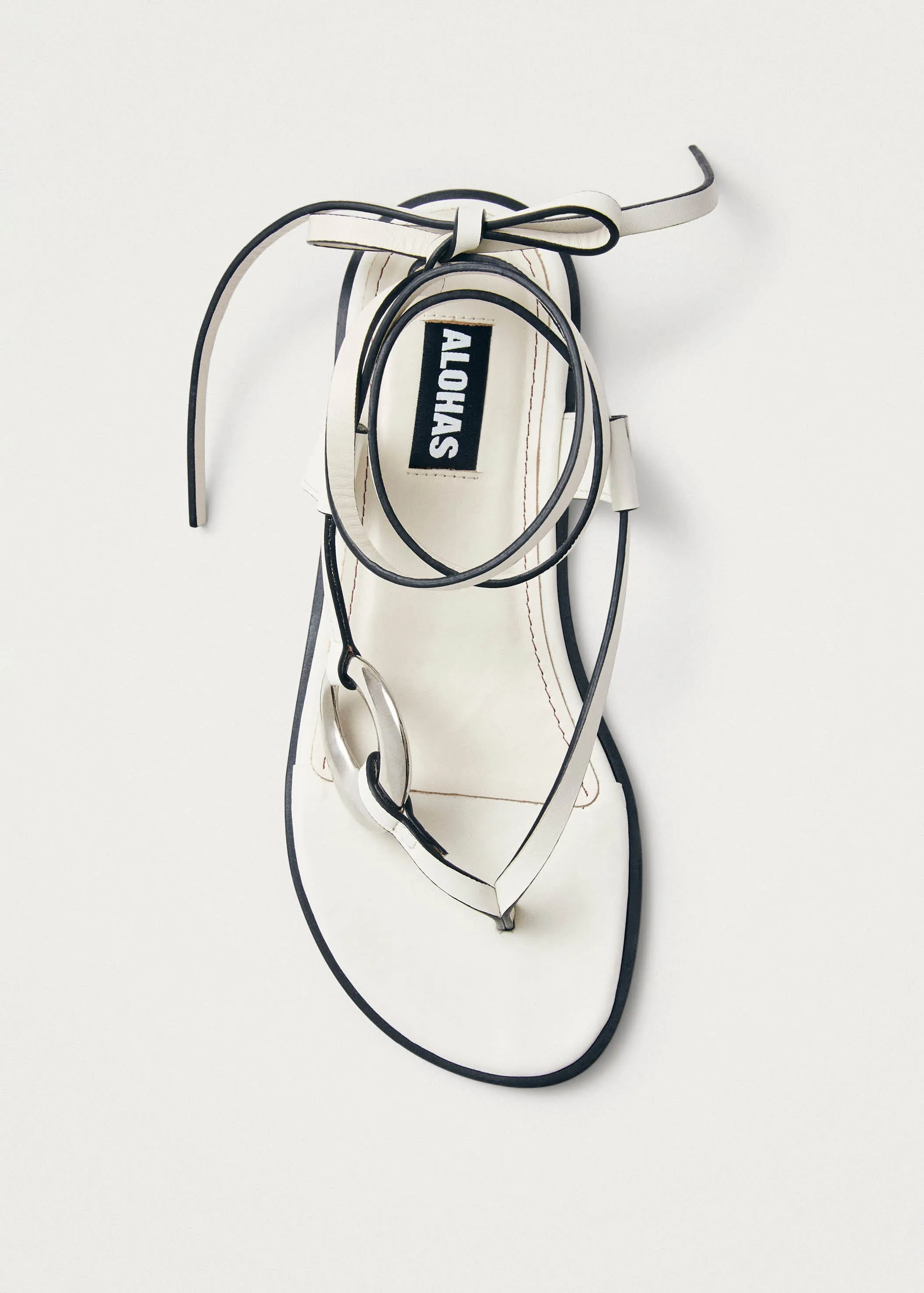 Morosia White Leather Sandals sold by Alohas product image thumbnail 4