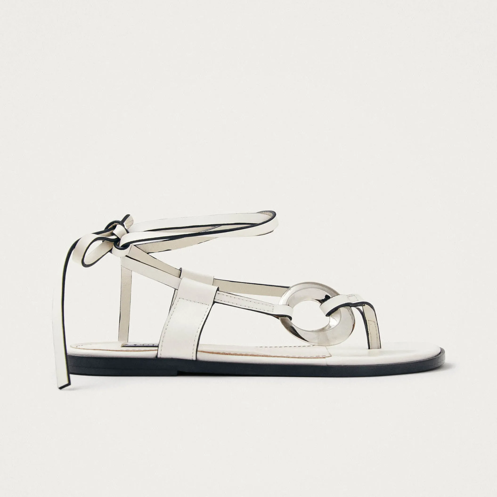 Morosia White Leather Sandals sold by Alohas product image thumbnail 3