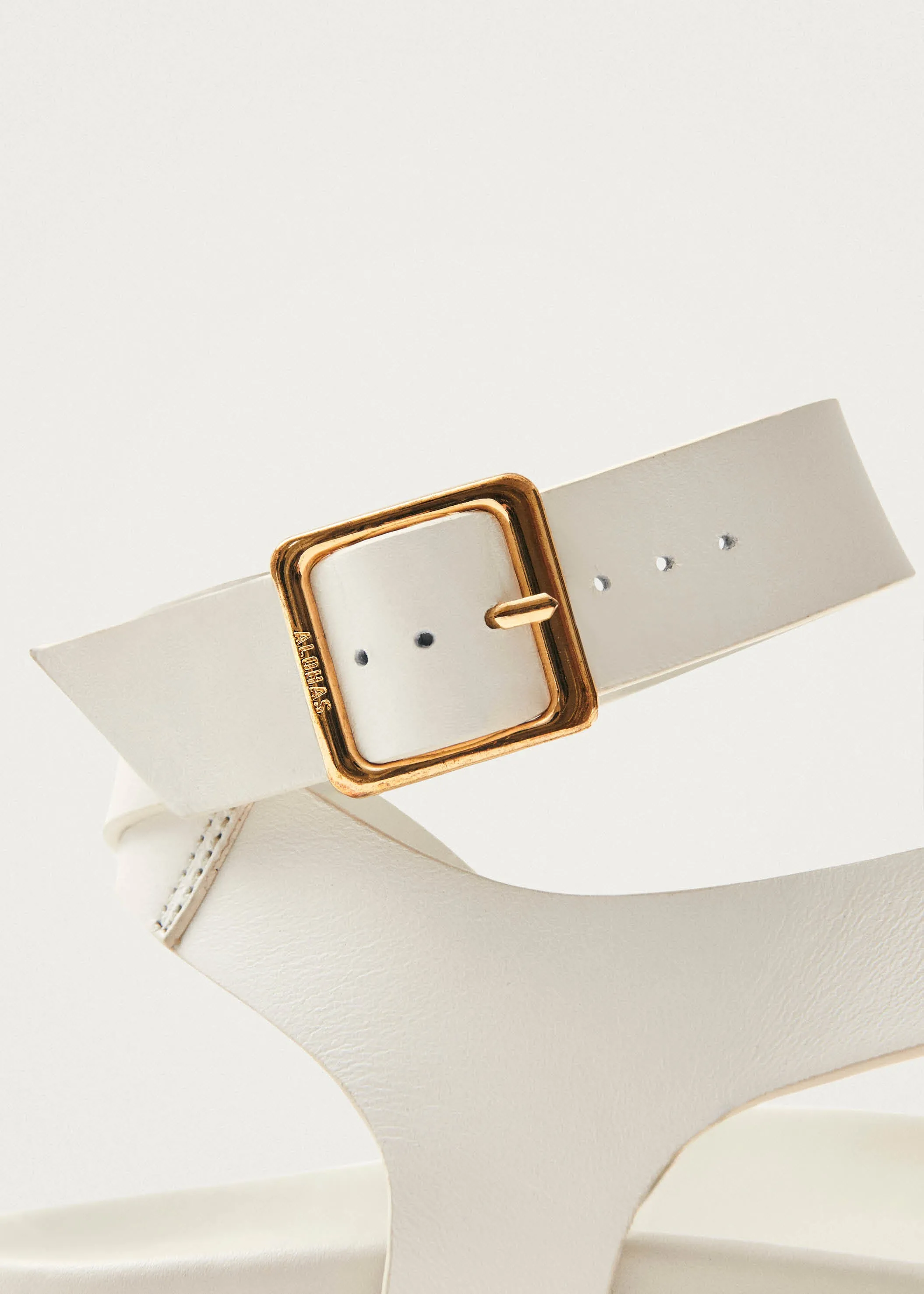 Myles White Leather Sandals sold by Alohas product image thumbnail 4