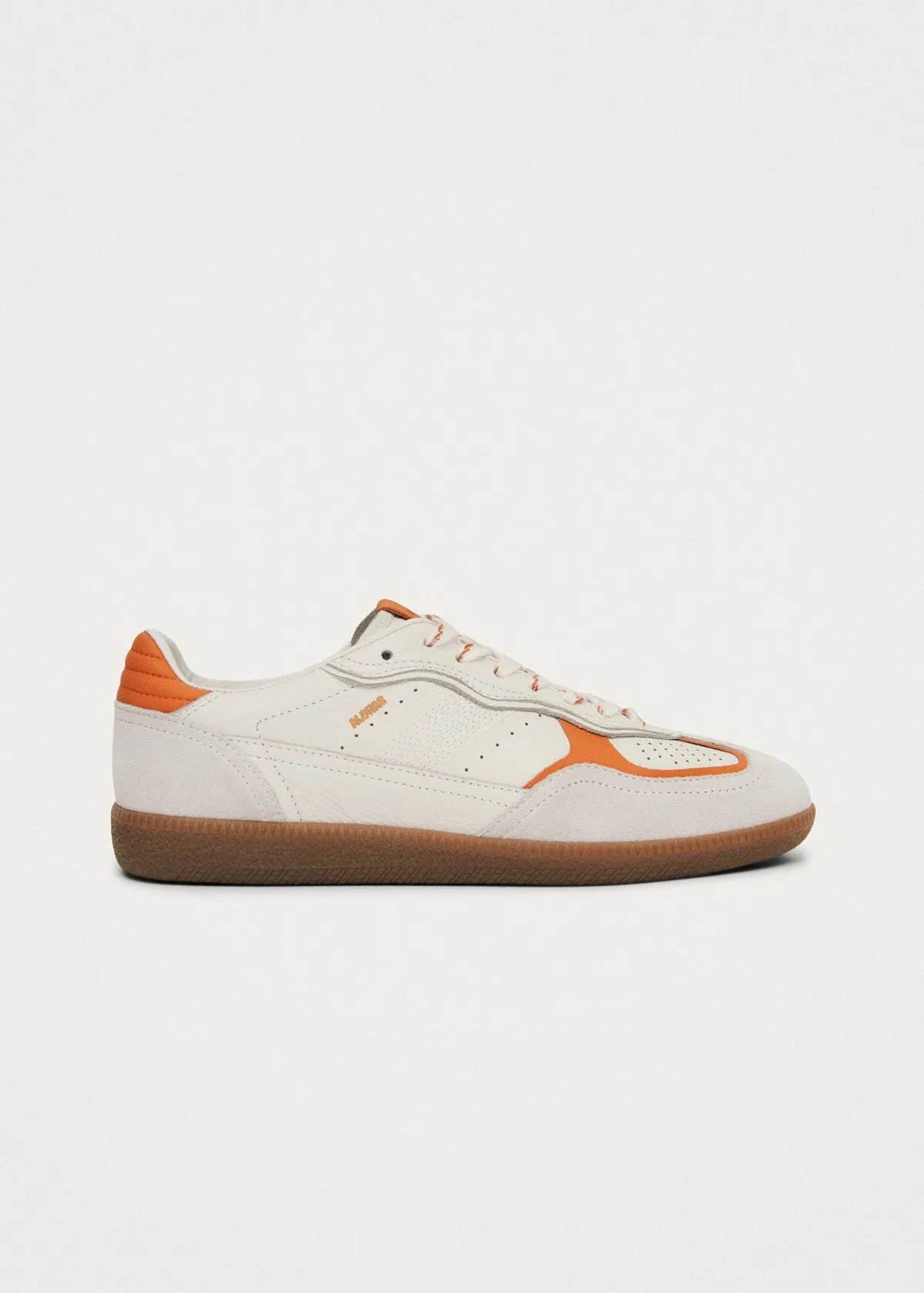 Tb.490 Rife Grain White Orange Leather Sneakers sold by Alohas