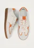 Tb.490 Rife Grain White Orange Leather Sneakers sold by Alohas