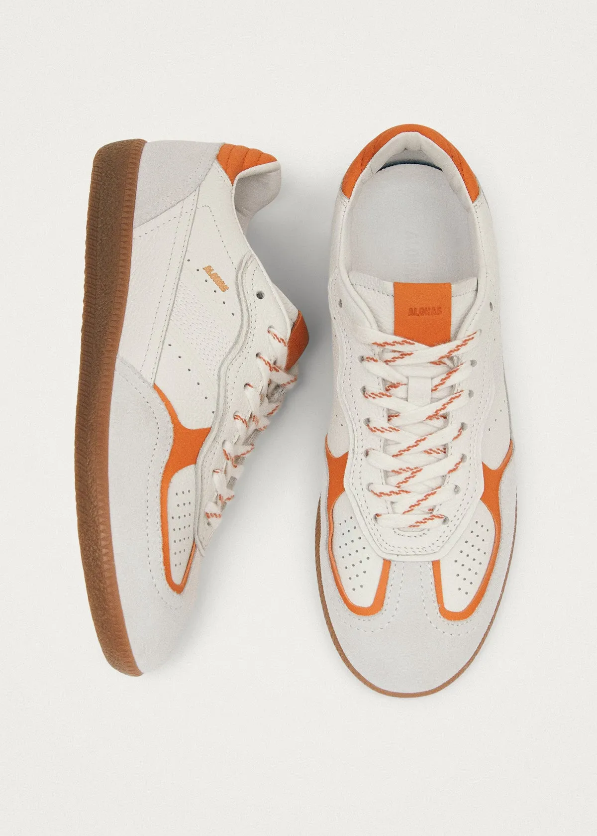 Tb.490 Rife Grain White Orange Leather Sneakers sold by Alohas product image thumbnail 4