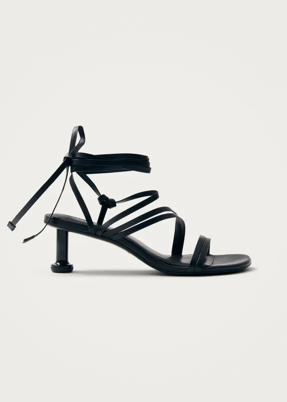 Curly Black Leather Sandals sold by Alohas