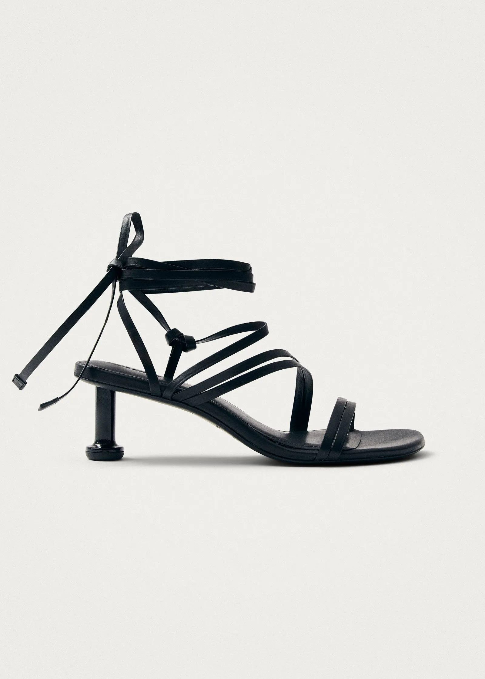Curly Black Leather Sandals sold by Alohas