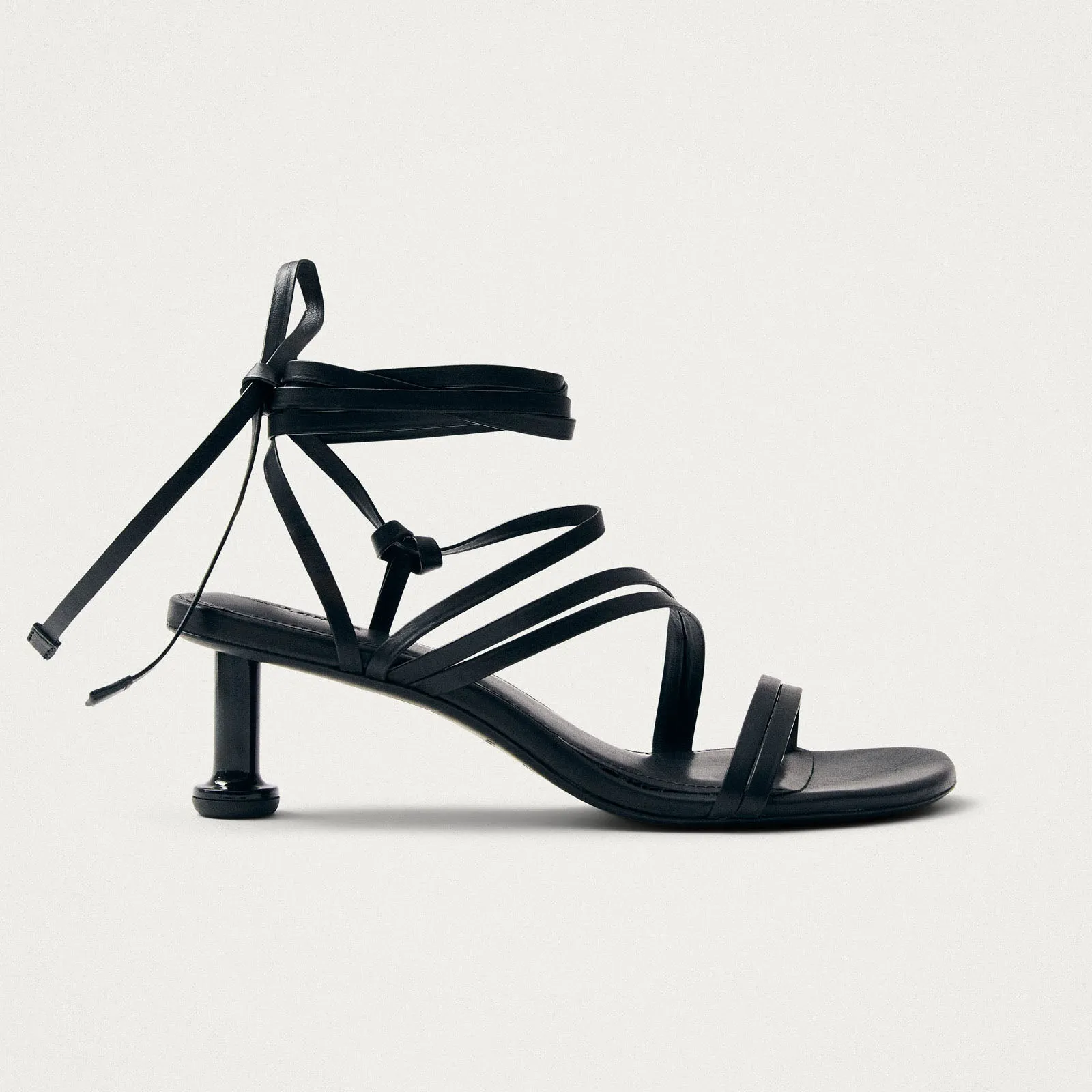 Curly Black Leather Sandals sold by Alohas product image thumbnail 3