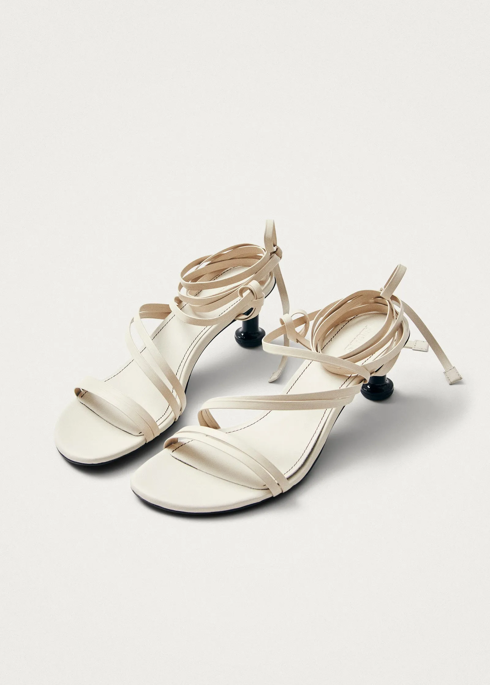 Curly Cream Leather Sandals sold by Alohas product image thumbnail 2