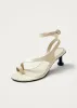 Miquela Onix Cream Leather Sandals sold by Alohas