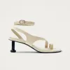 Miquela Onix Cream Leather Sandals sold by Alohas