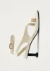 Miquela Onix Cream Leather Sandals sold by Alohas