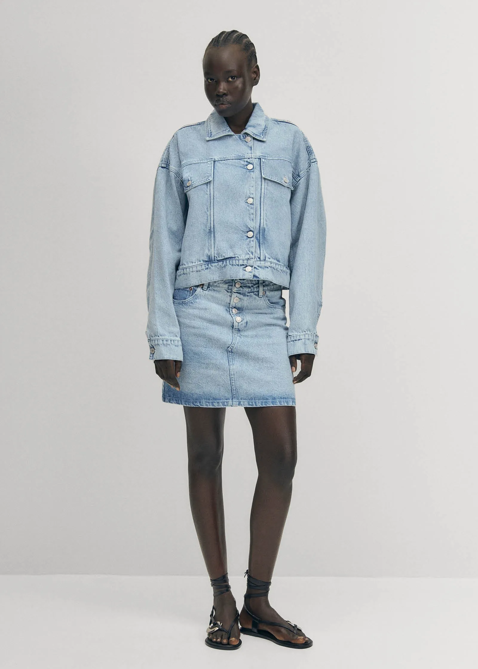 India Light Blue Denim Jacket sold by Alohas