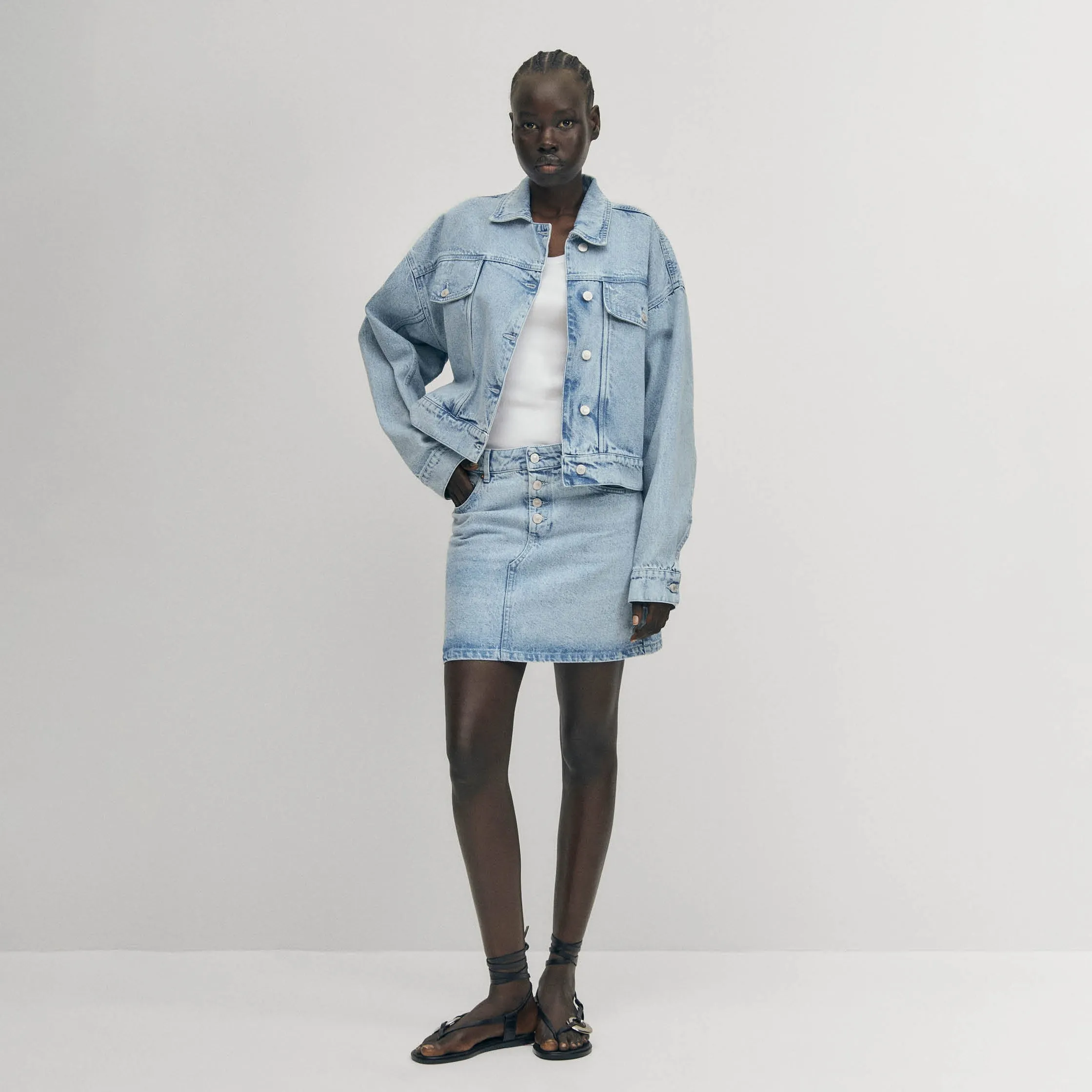 Hada Light Blue Denim Skirt sold by Alohas product image thumbnail 3