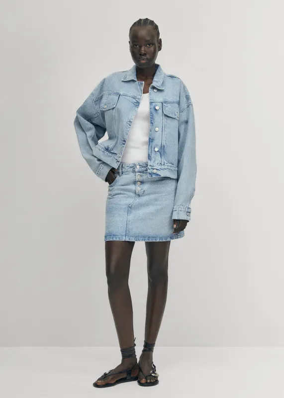 Hada Light Blue Denim Skirt sold by Alohas