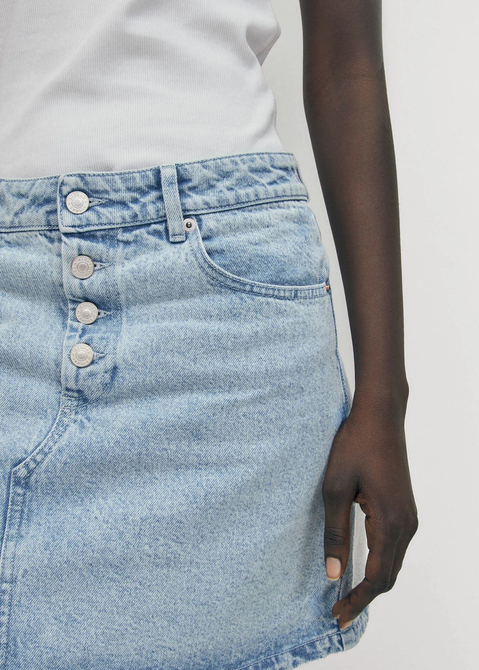 Hada Light Blue Denim Skirt sold by Alohas product image thumbnail 2