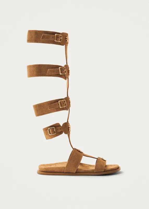 Surya Suede Tan Leather Sandals sold by Alohas