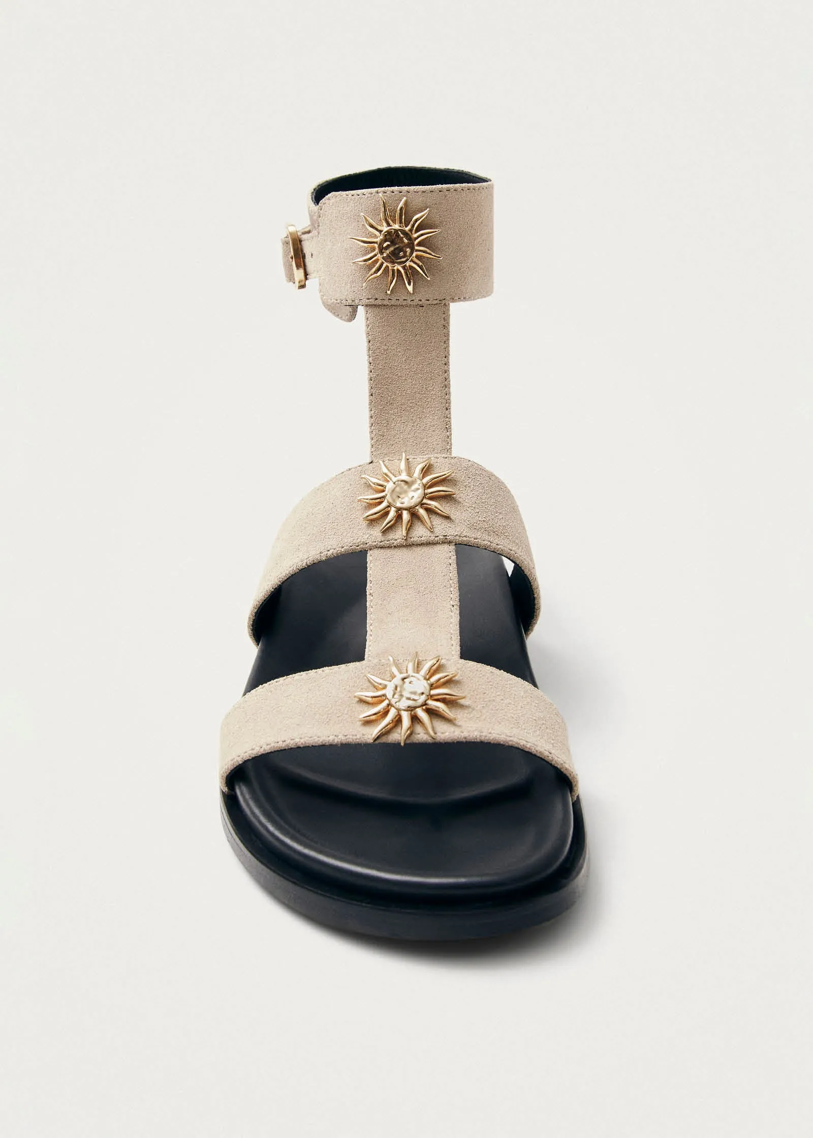 Clarisa Suede Cream Leather Sandals sold by Alohas product image thumbnail 5