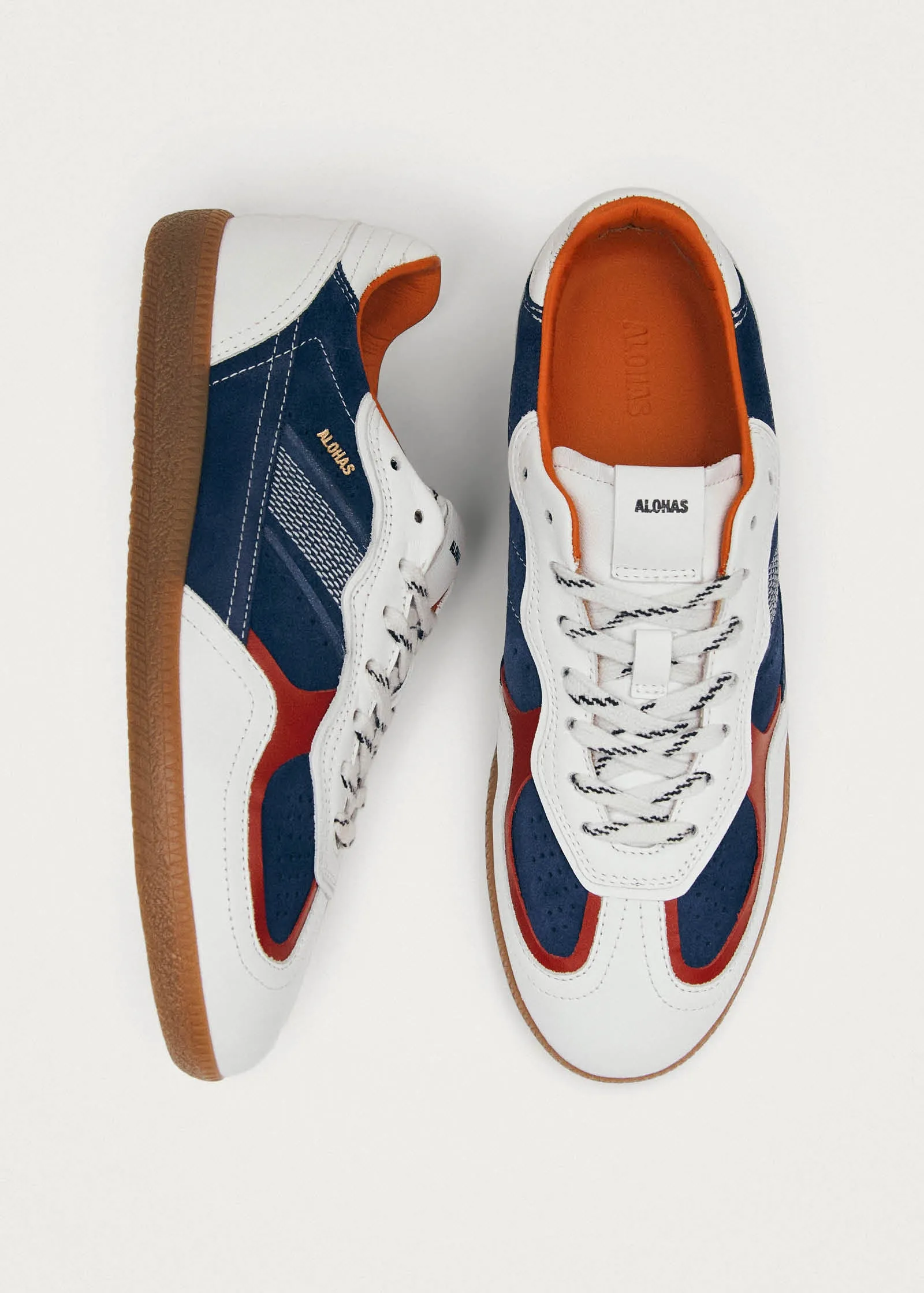 Tb.490 Rife Grain White Cobalt Orange Leather Sneakers sold by Alohas product image thumbnail 5