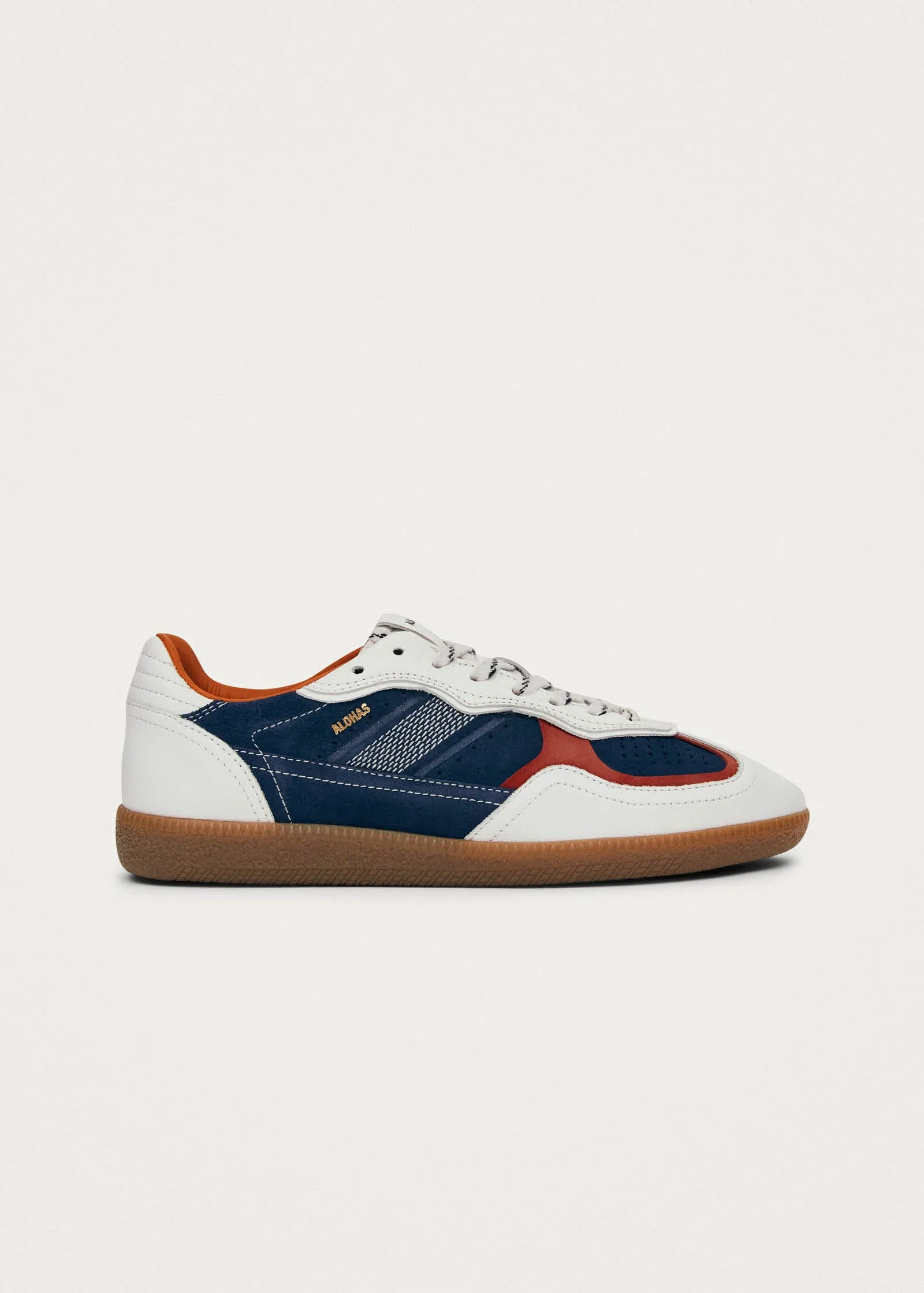 Tb.490 Rife Grain White Cobalt Orange Leather Sneakers sold by Alohas