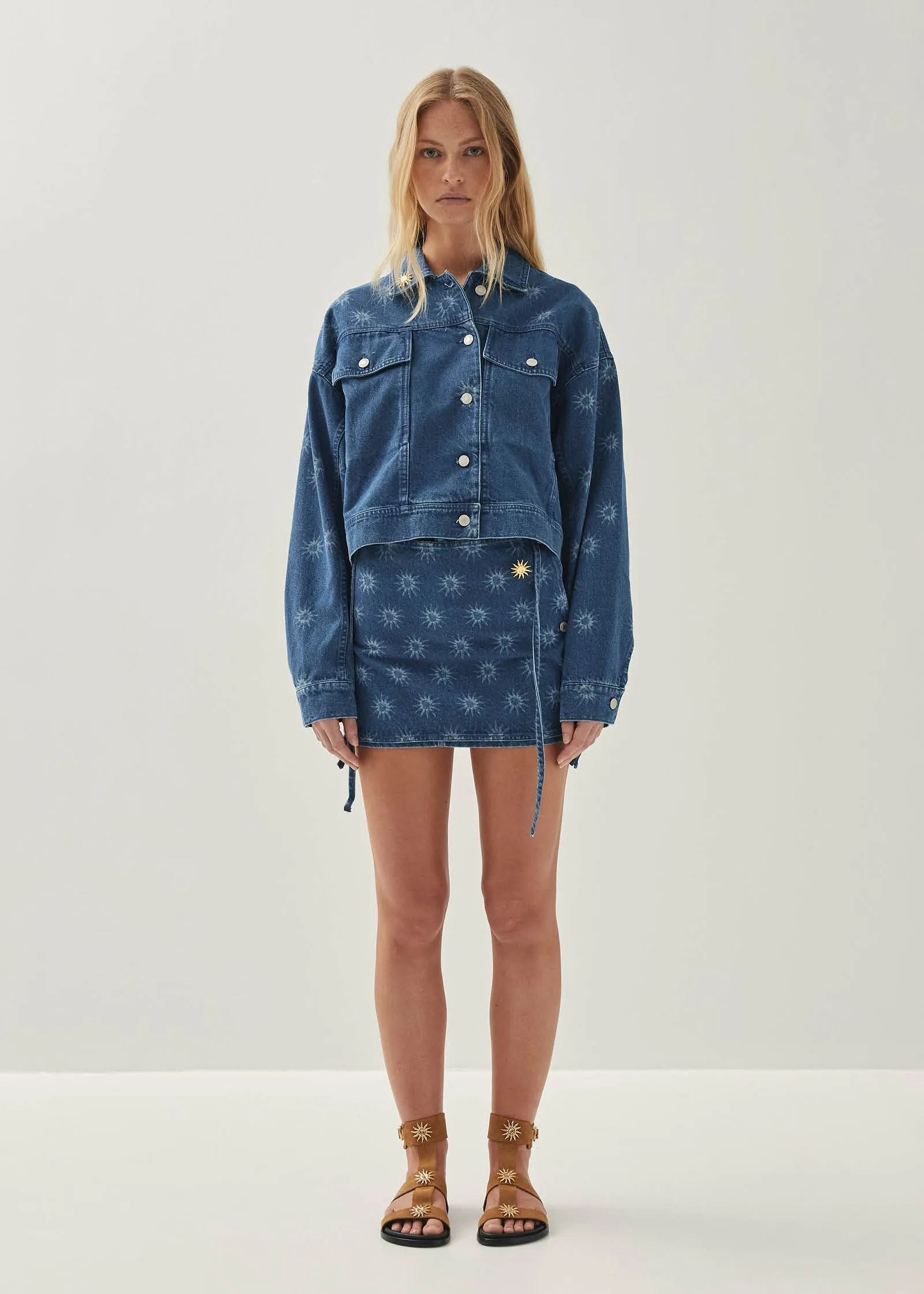 India Deep Blue Denim Jacket sold by Alohas