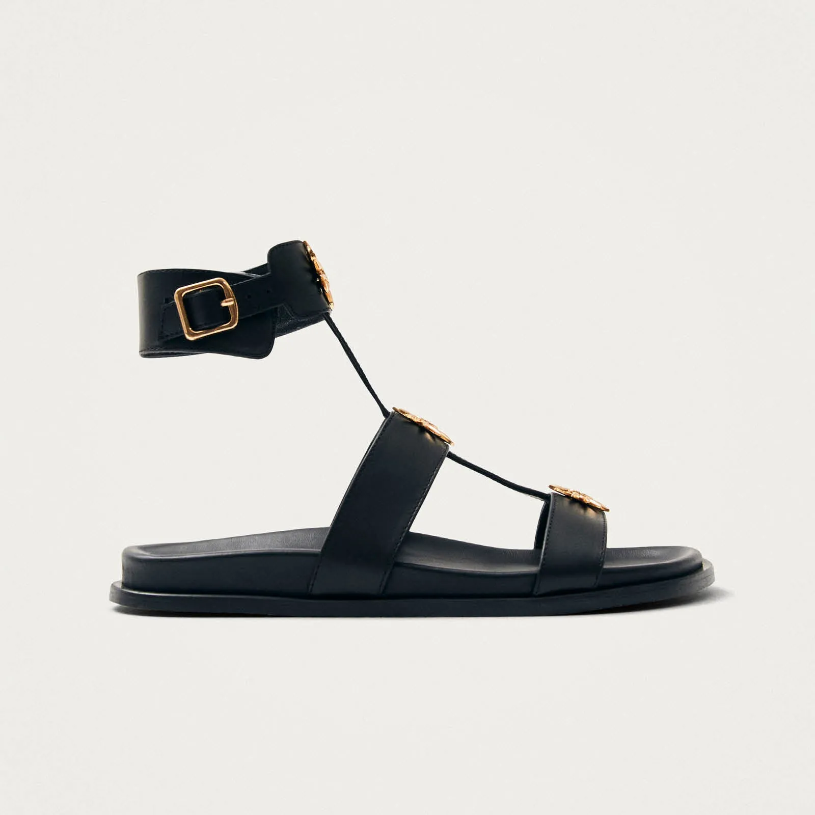 Clarisa Black Leather Sandals sold by Alohas product image thumbnail 3