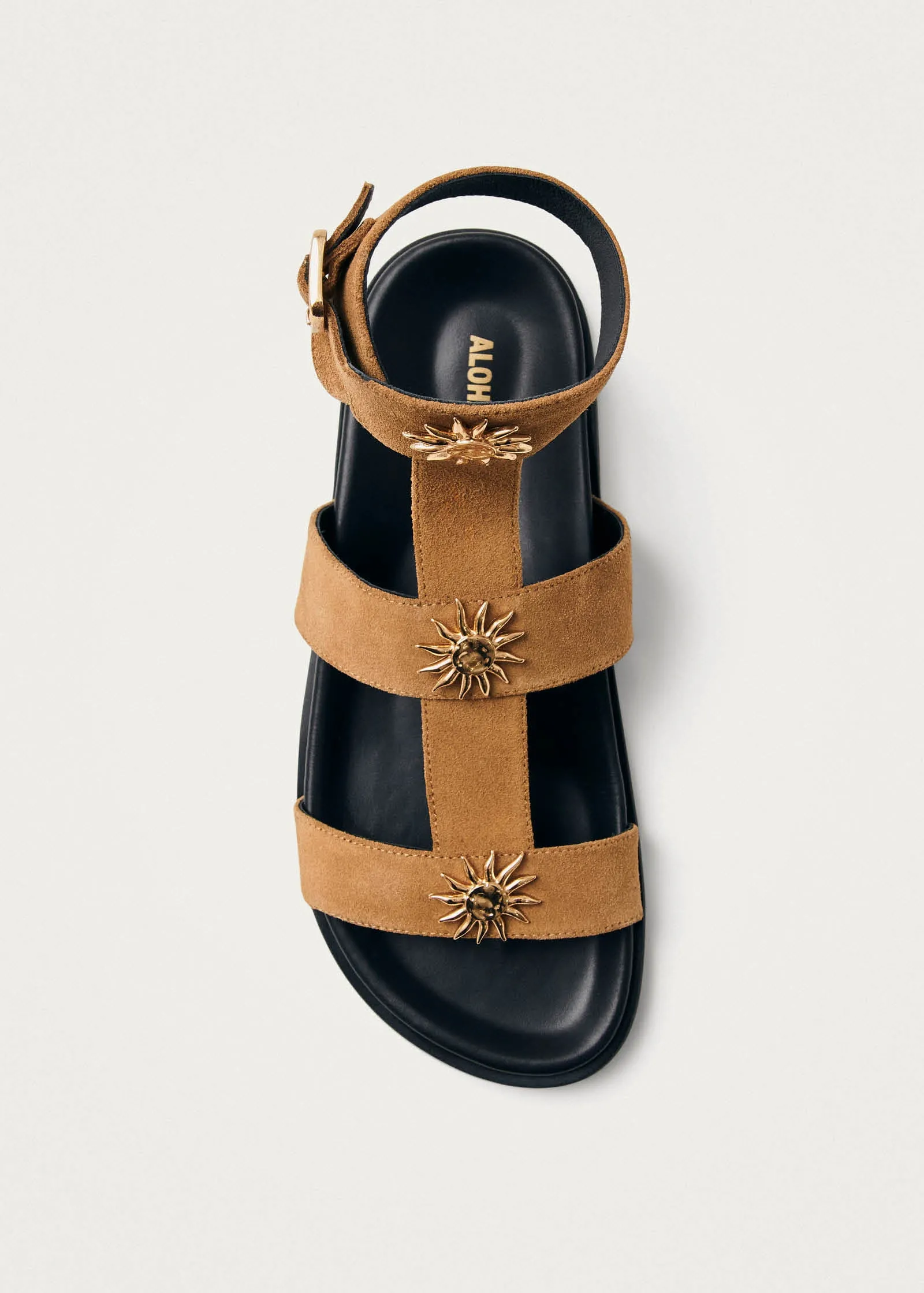 Clarisa Suede Tan Leather Sandals sold by Alohas product image thumbnail 5