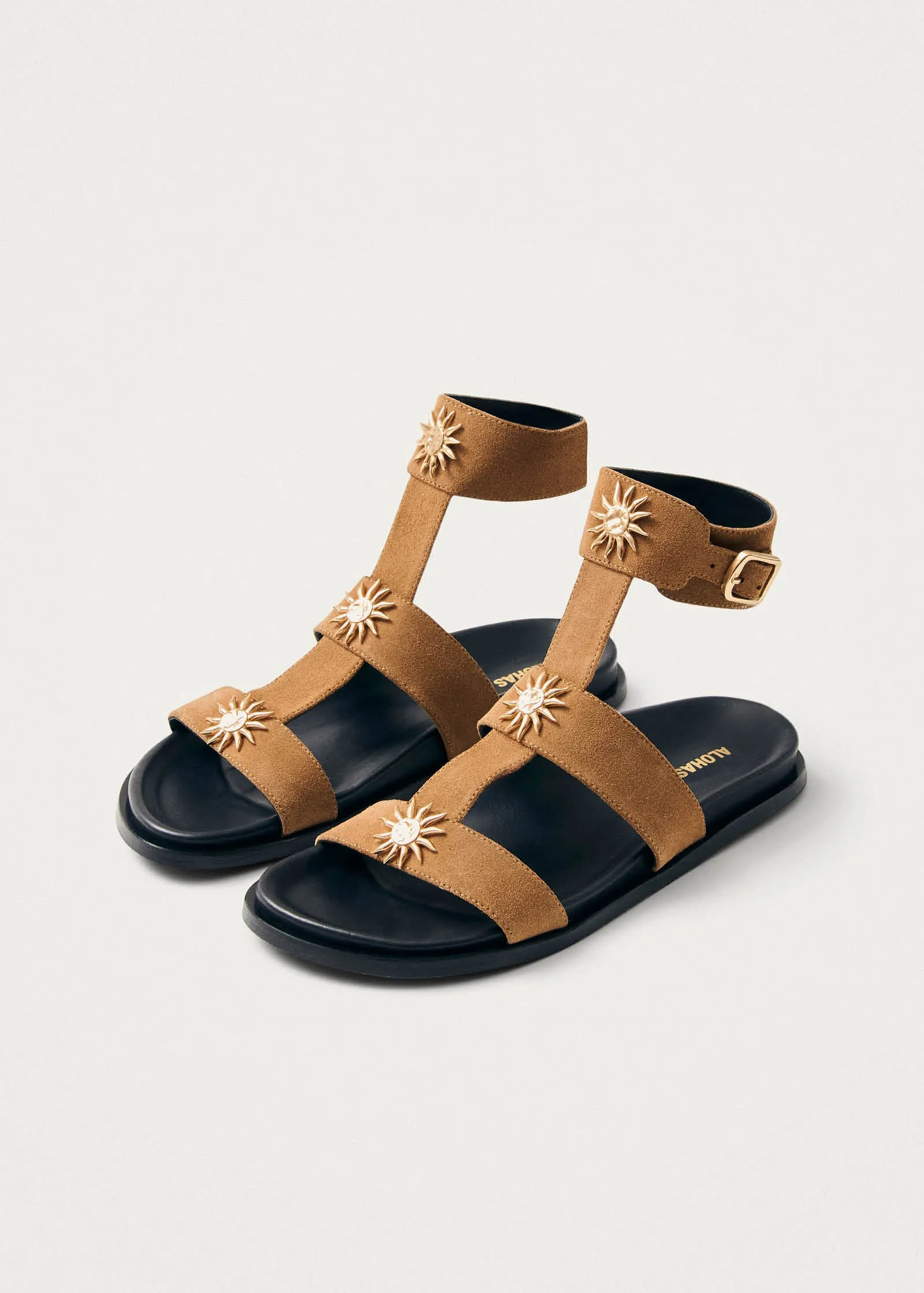 Clarisa Suede Tan Leather Sandals sold by Alohas product image thumbnail 2