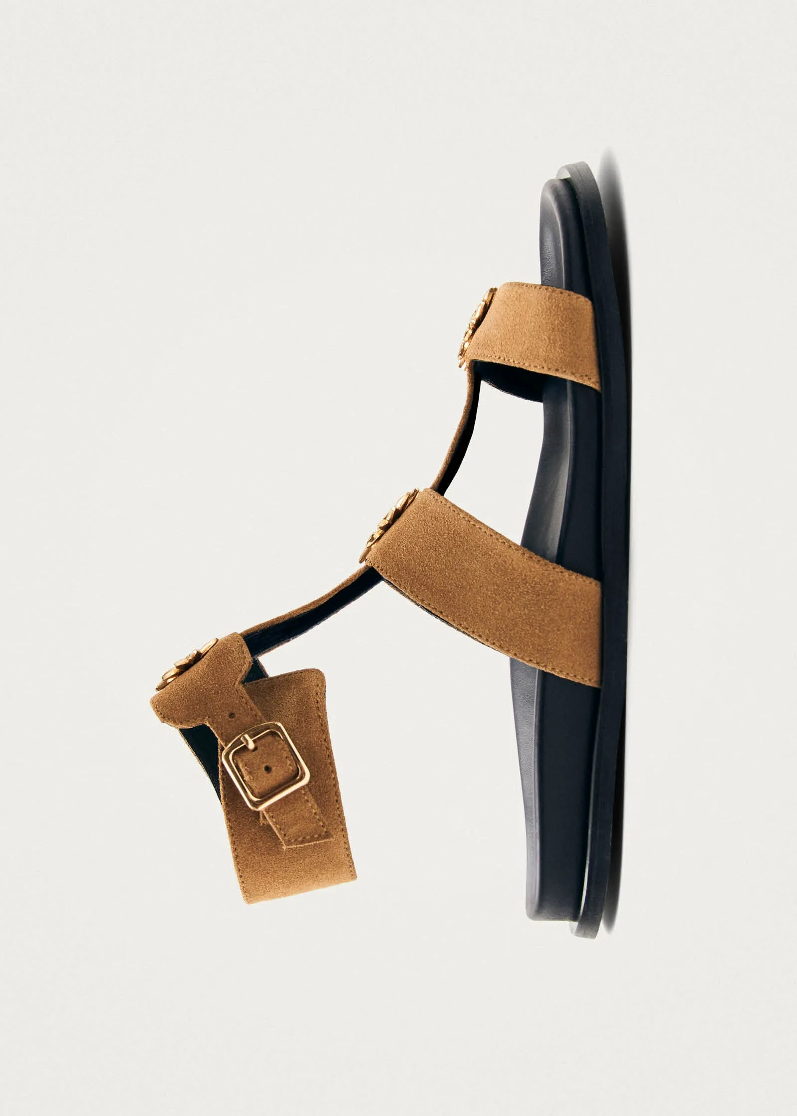 Clarisa Suede Tan Leather Sandals sold by Alohas product image thumbnail 4