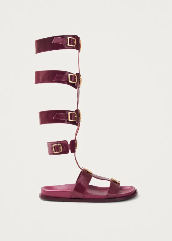 Surya Onix Raspberry Leather Sandals made by Alohas
