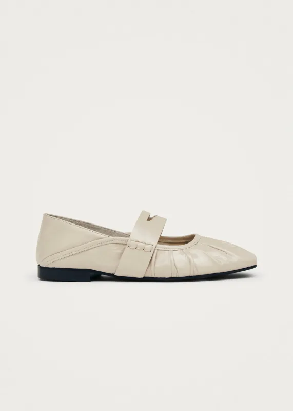 Bargo Cream Leather Ballet Flats sold by Alohas