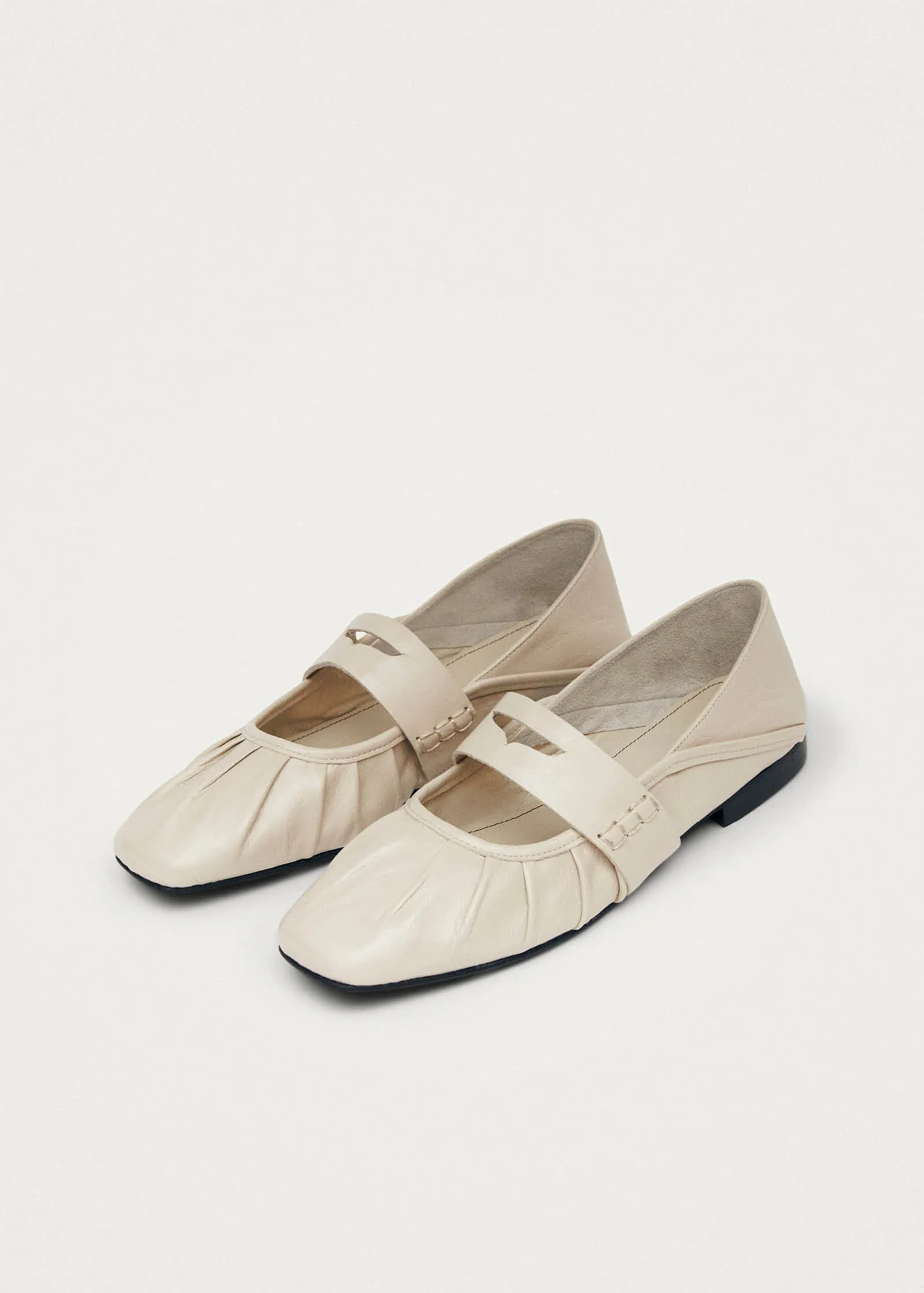 Bargo Cream Leather Ballet Flats sold by Alohas product image thumbnail 2