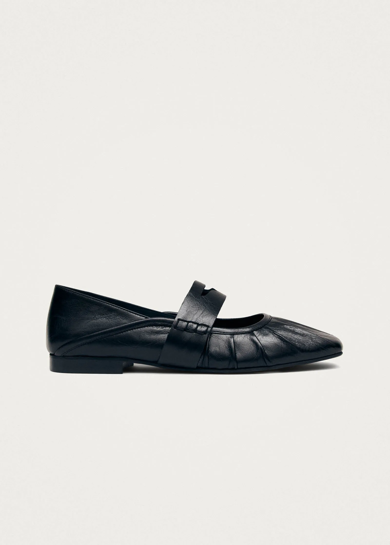 Bargo Black Leather Ballet Flats sold by Alohas