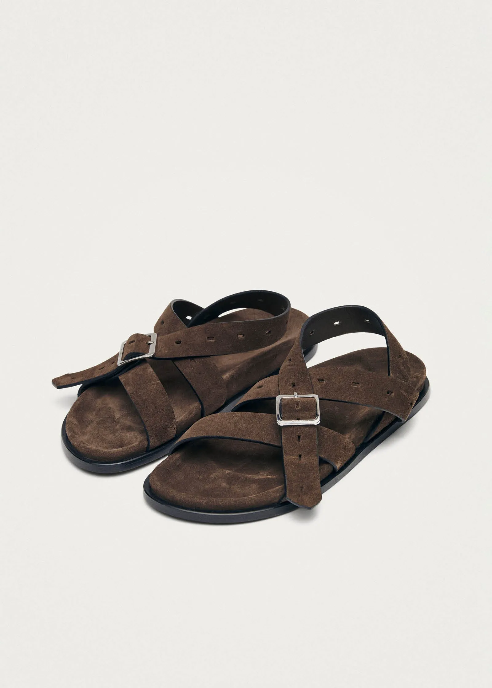 Broome Suede Brown Leather Sandals sold by Alohas product image thumbnail 2