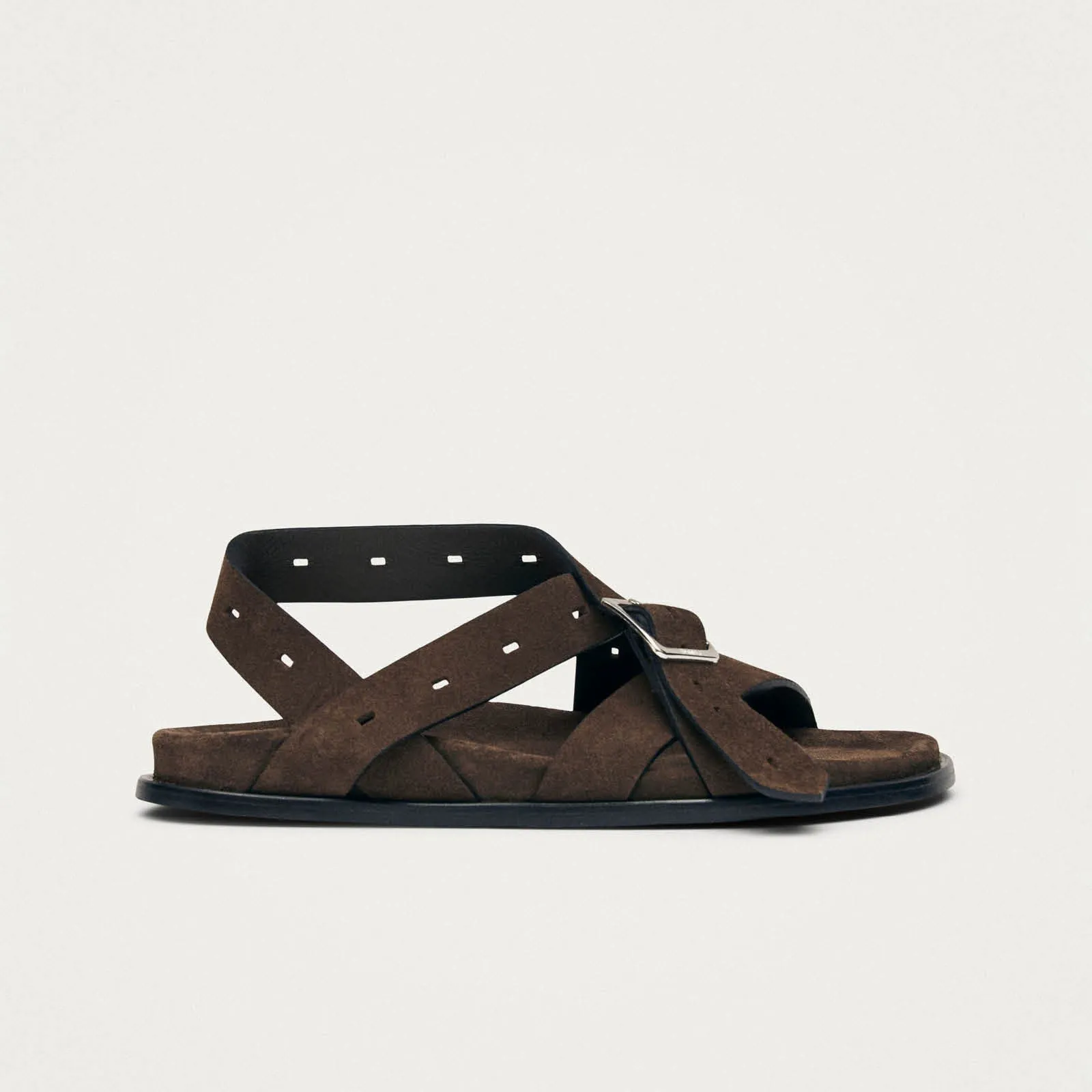 Broome Suede Brown Leather Sandals sold by Alohas product image thumbnail 3