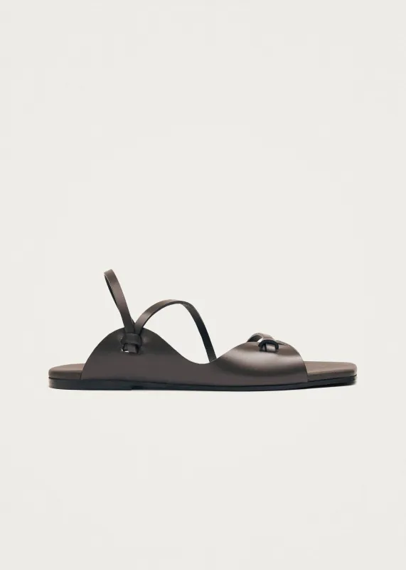 Minae Brown Leather Sandals sold by Alohas
