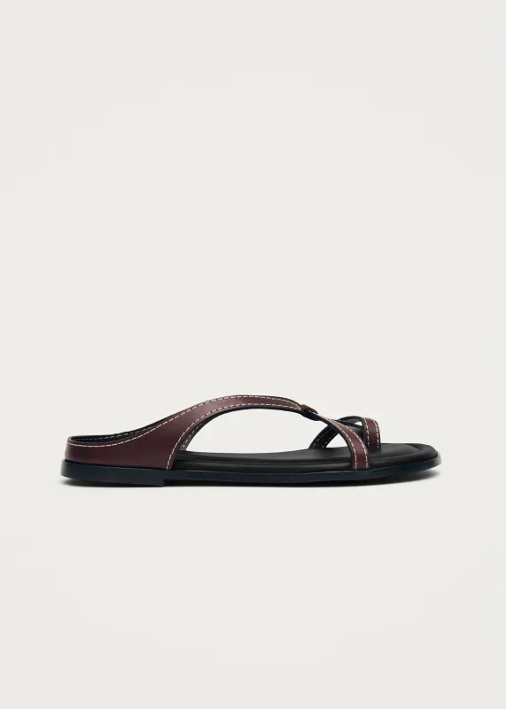 Pedra Burgundy Leather Sandals sold by Alohas