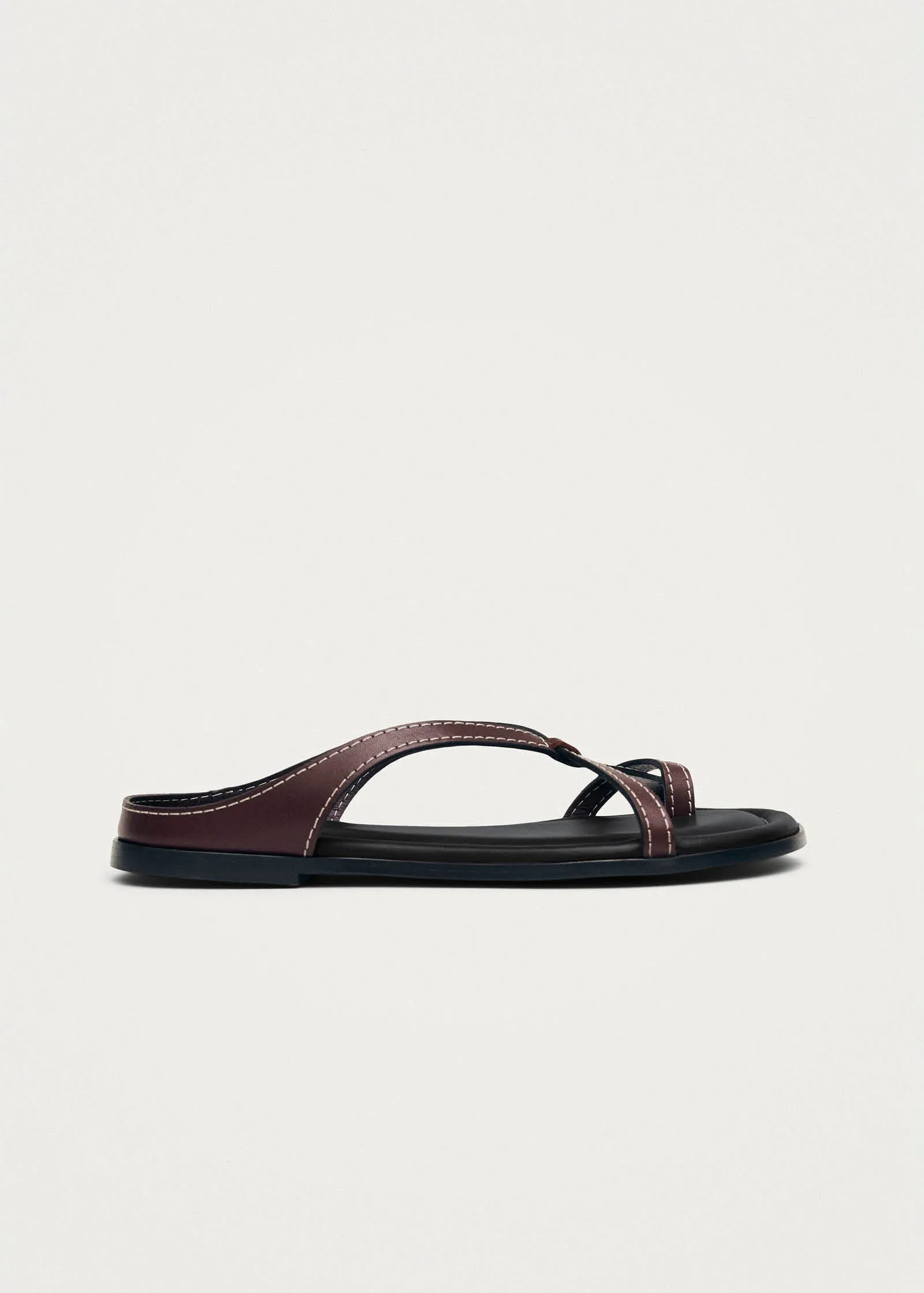 Pedra Burgundy Leather Sandals sold by Alohas