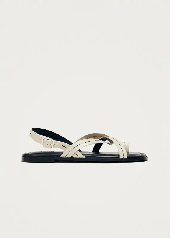 Isla Cream Leather Sandals sold by Alohas