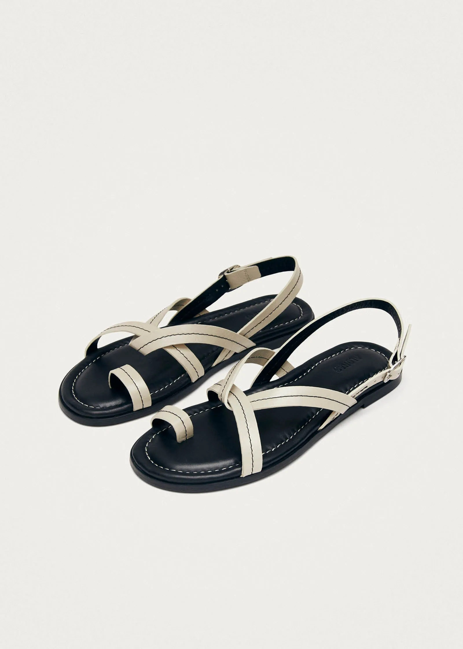 Isla Cream Leather Sandals sold by Alohas product image thumbnail 2