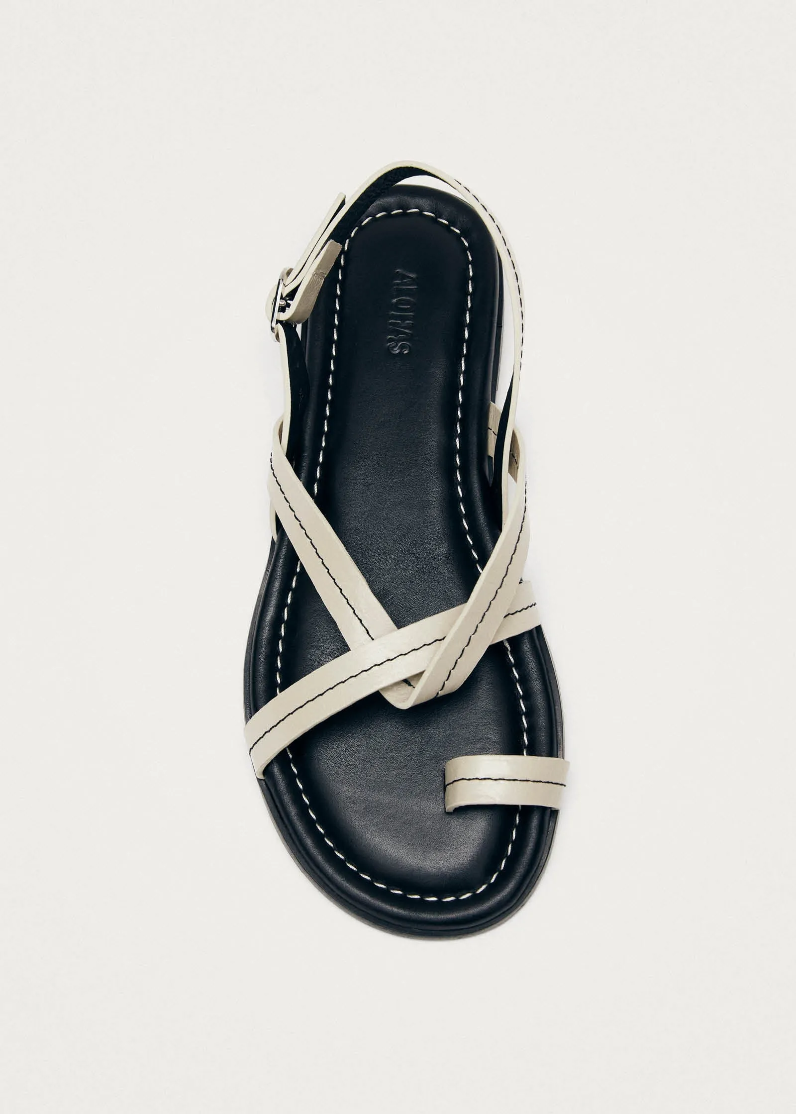 Isla Cream Leather Sandals sold by Alohas product image thumbnail 5