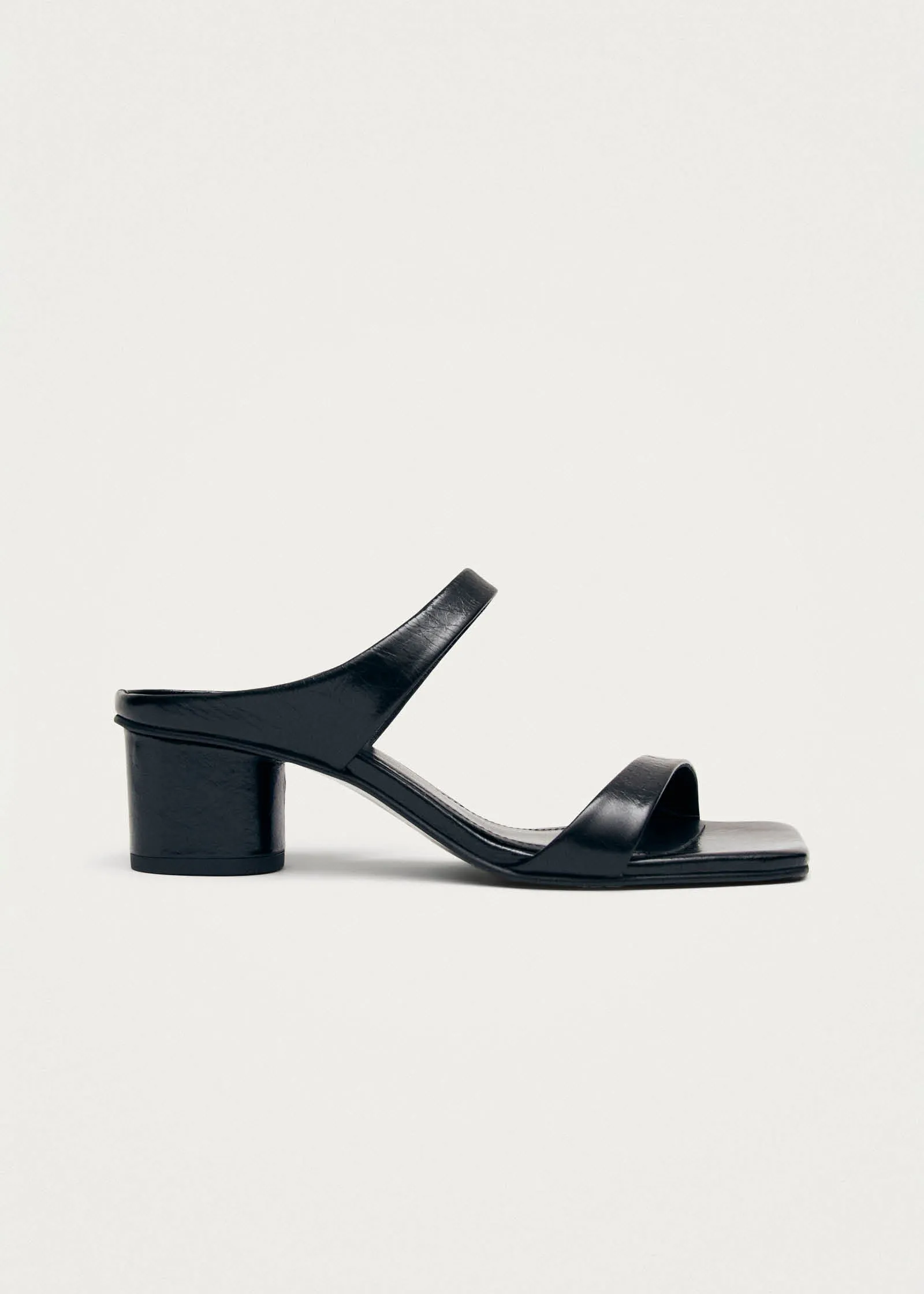 Alia Black Leather Sandals sold by Alohas