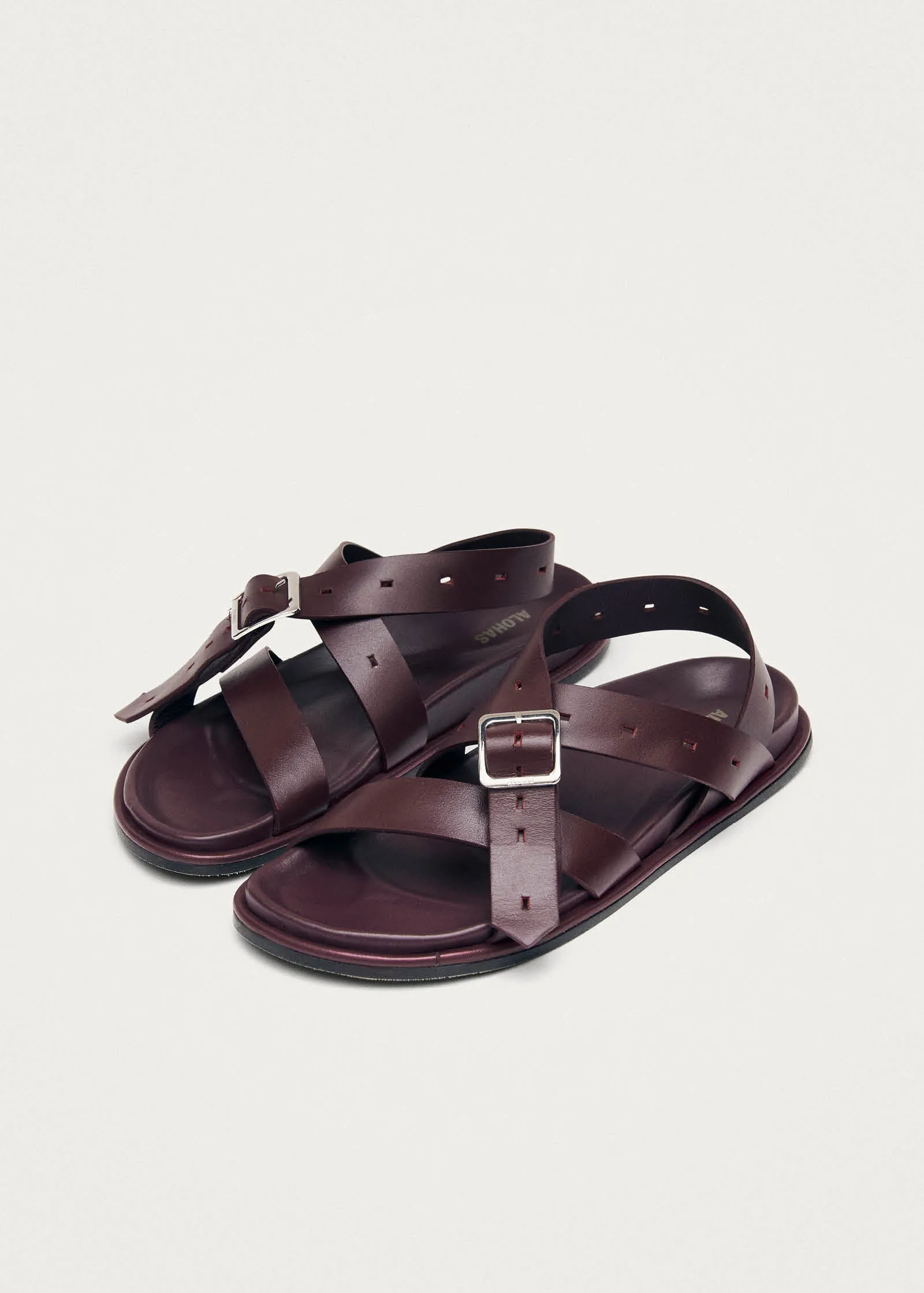 Broome Burgundy Leather Sandals sold by Alohas product image thumbnail 2