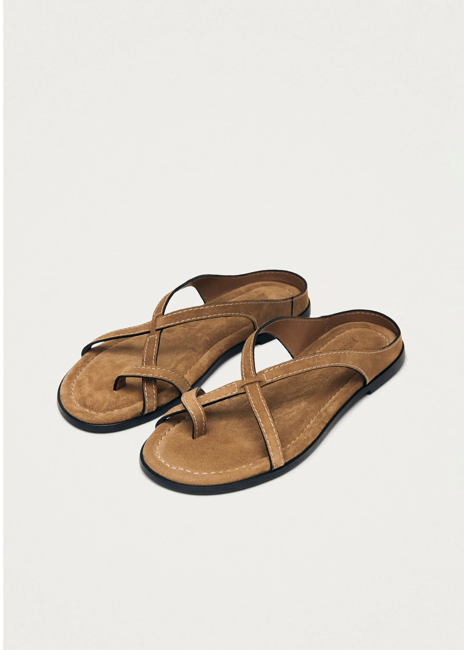 Pedra Suede Tan Leather Sandals sold by Alohas product image thumbnail 2