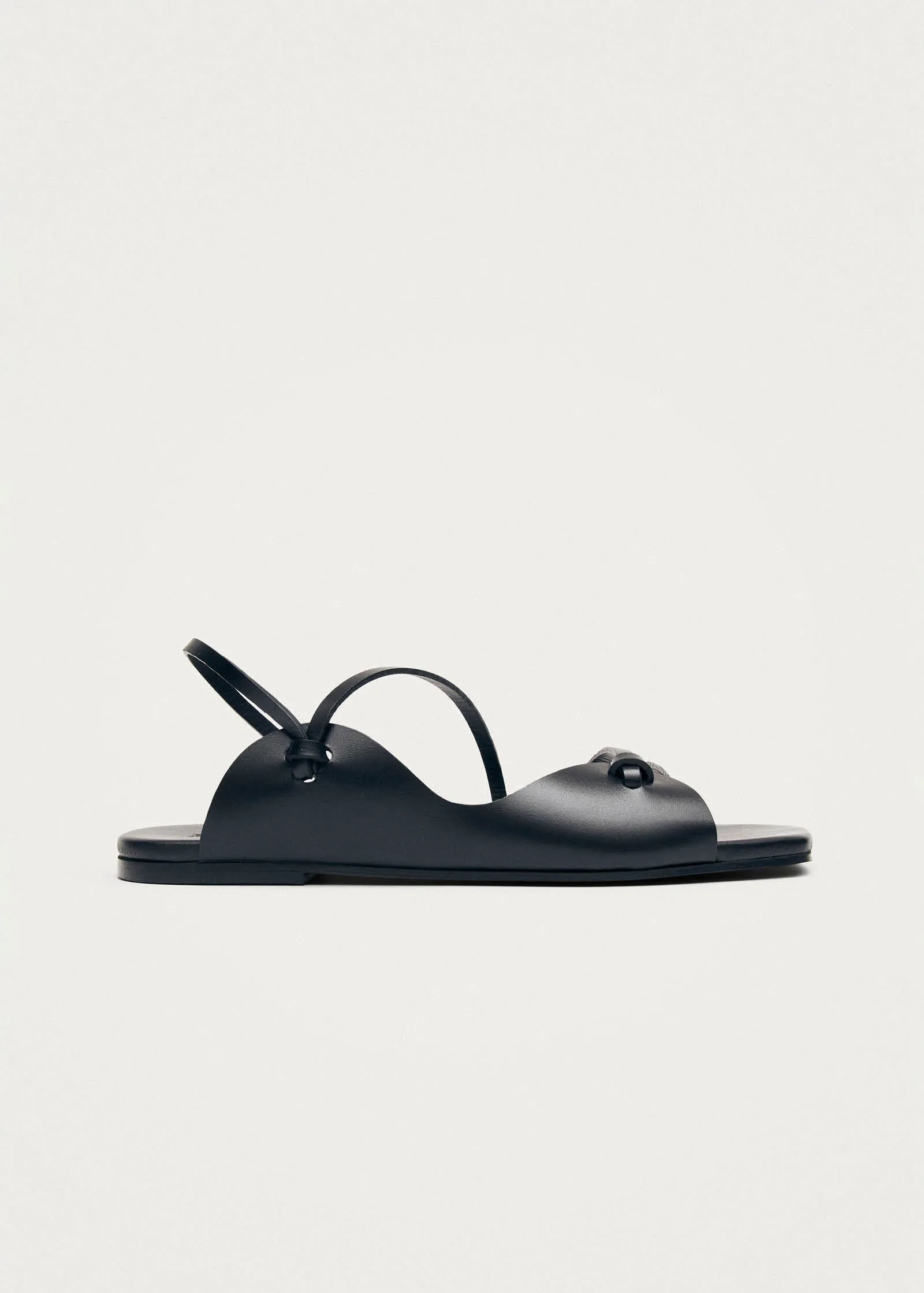 Minae Black Leather Sandals sold by Alohas