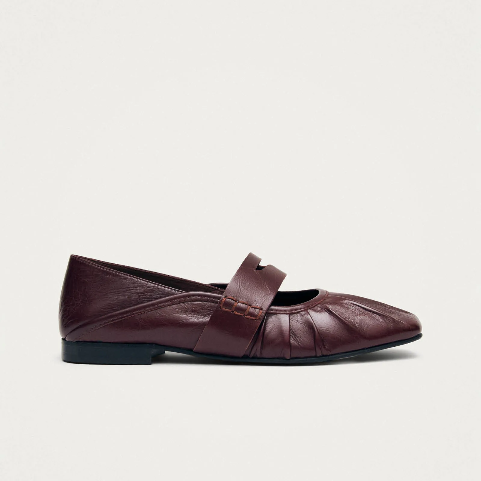 Bargo Burgundy Leather Ballet Flats sold by Alohas product image thumbnail 3