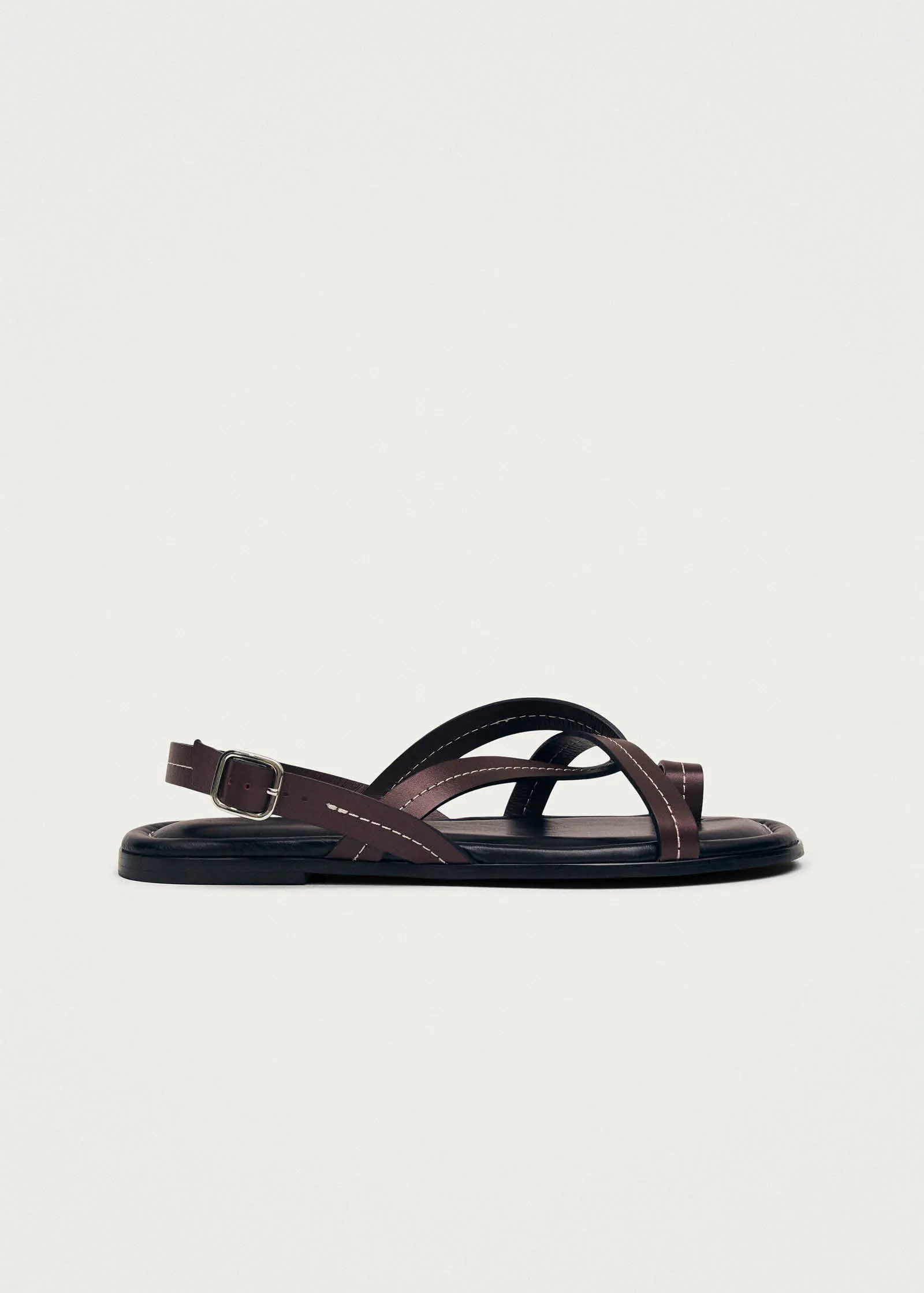 Isla Burgundy Leather Sandals sold by Alohas