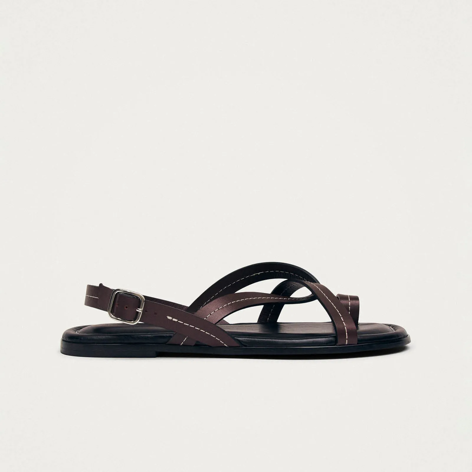 Isla Burgundy Leather Sandals sold by Alohas product image thumbnail 3
